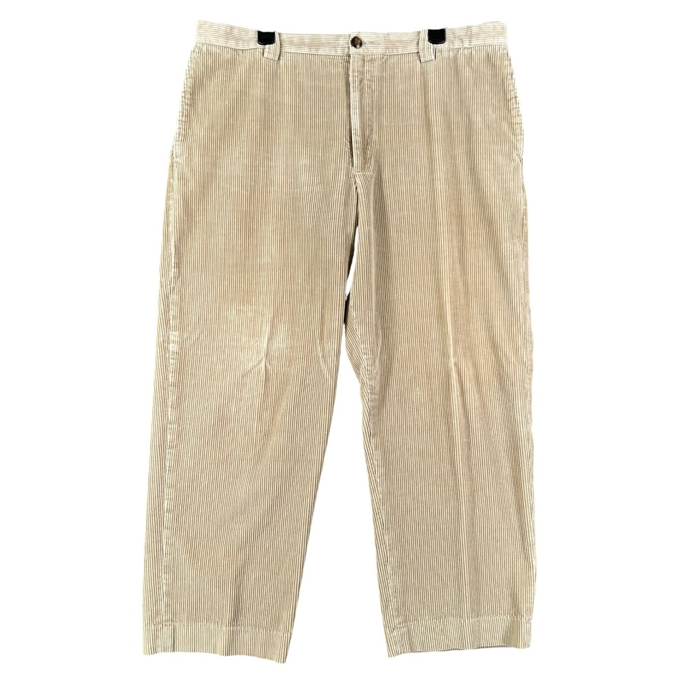 LL Bean Corduroy Pants Mens 38x28 Comfort Waist Tan Khaki Straight Leg Casual